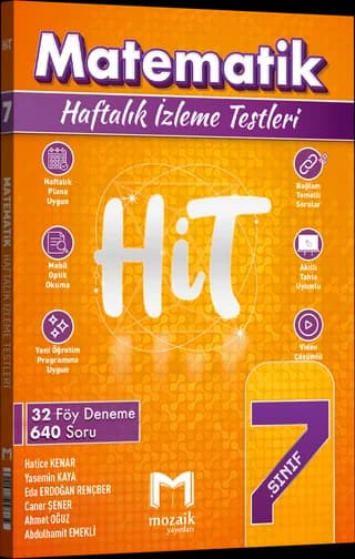 Mozaik 7. Sınıf Matematik HiT Haftalık İzleme Testleri