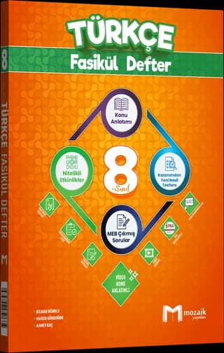 Mozaik 8. Sınıf Türkçe Fasikül Defter